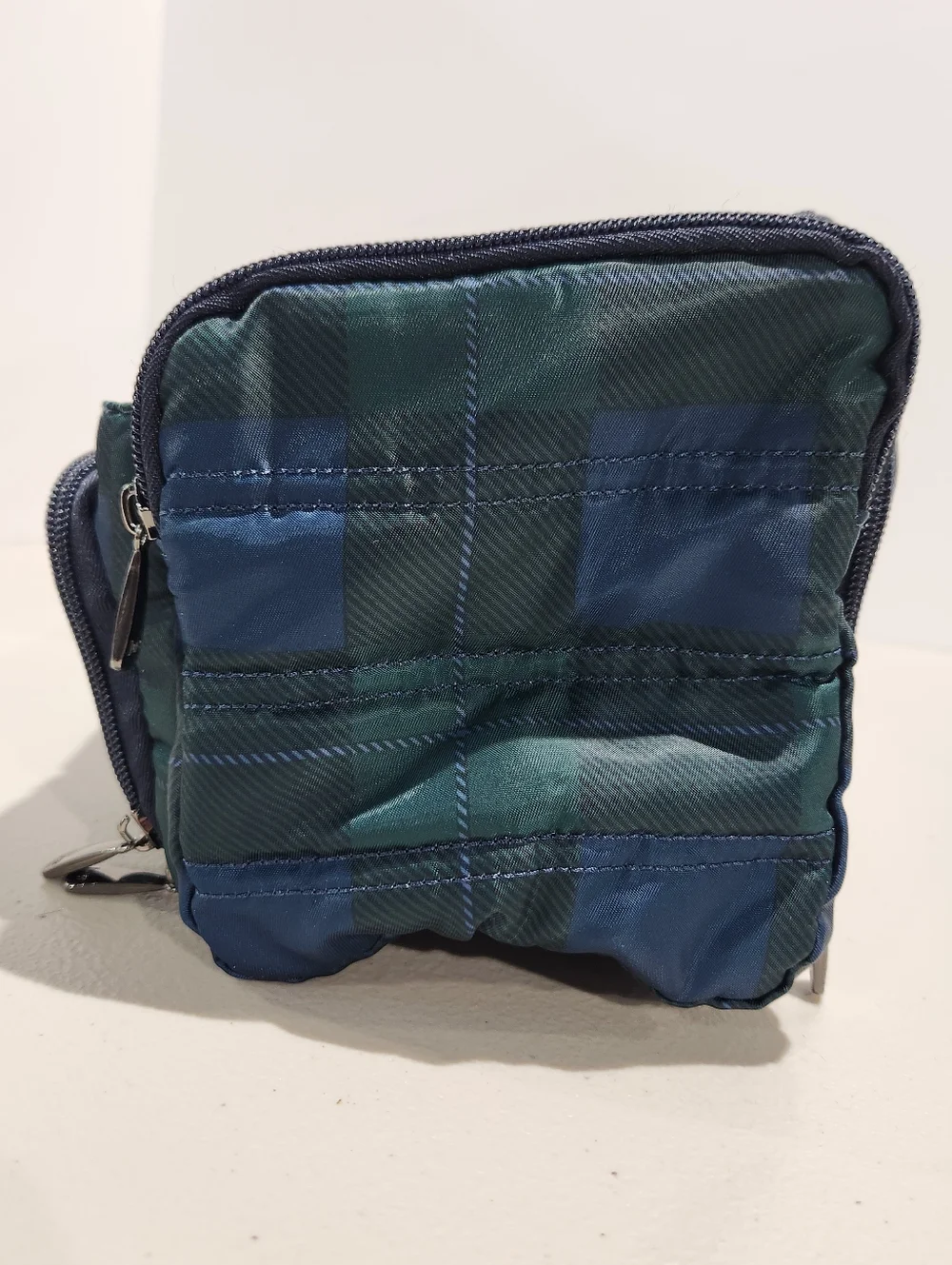 Lug XL Trolley Bag Cosmetic Toiletry Bag Green Navy Plaid